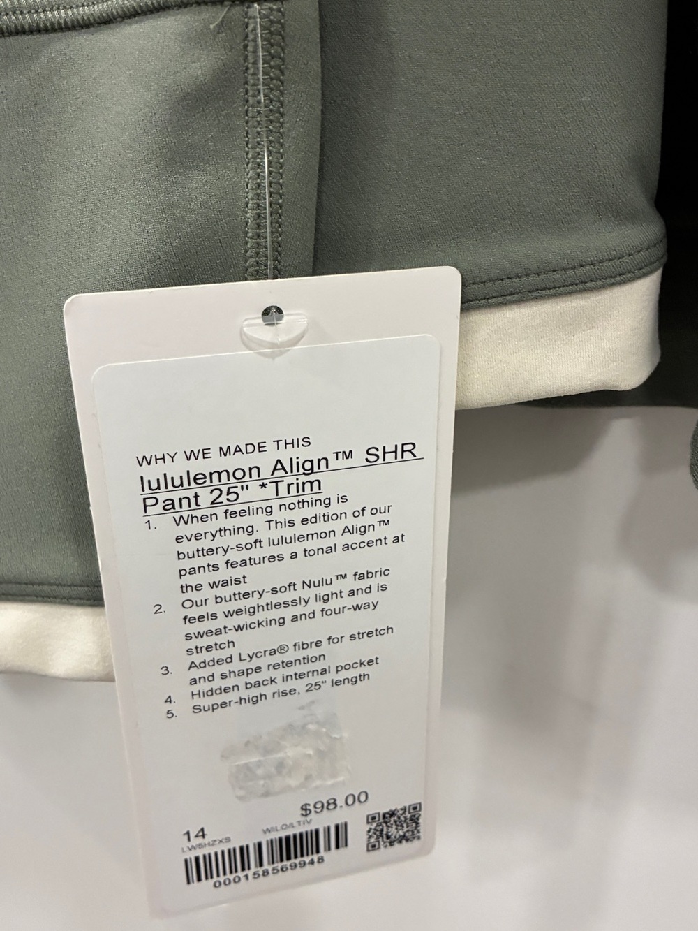 Lululemon 3-Piece Willow Green Align Set + BeCalm Shrug NWT - Picture 6 of 8